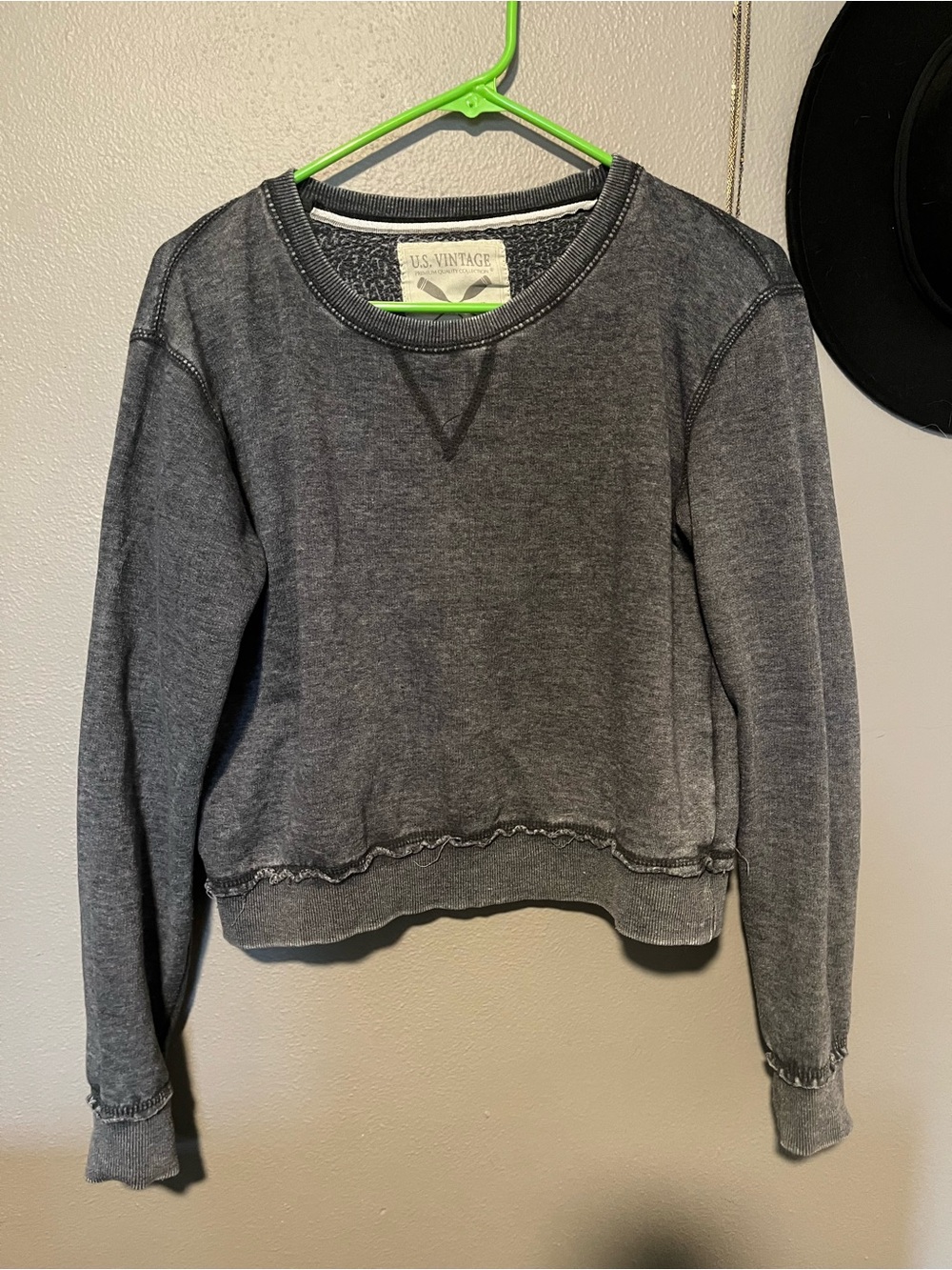 Women's Washed Gray Crewneck Sweatshirt